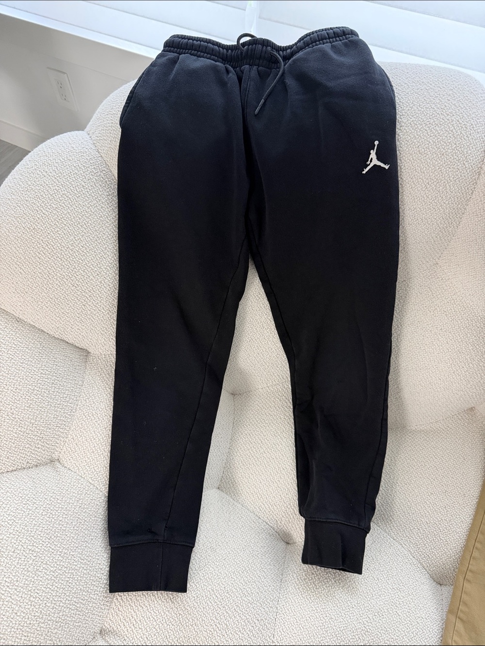 Jordan Black Kids Jogger Sweatpants with White Jumpman